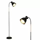 Anten Giraffe | Lampada Da Terra Girevole Nera | Lampadina E27 max 60W non inclusa | Altezza 159 cm | Piantana retrò in metallo | Per salotto, camera da letto e studio