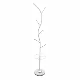 VERSA Derby Appendiabiti da Terra in Stile Minimalista, Attaccapanni da Terra per Ingresso, con 6 Ganci o Appendiabiti, Misure (A x L x l) 185 x 30 x 30 cm, Metallo, Colore Bianco