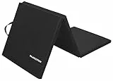 BalanceFrom Tappetino pieghevole per esercizi con maniglie per il trasporto per MMA, ginnastica e pavimentazione protettiva in casa, spessore 3,8 cm, nero