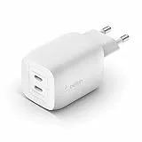 Belkin Doppio caricabatteria da parete USB-C da 65 W, ricarica rapida PD 3.0, caricatore USB C con tecnologia GaN per iPhone 15, 14, 13, 12, Pro, Pro Max, iPad, MacBook, Galaxy S23, S22, Tab e altri