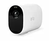 Arlo Essential XL Telecamera Wi-Fi Esterno Senza Fili, 1 Anno Di Batteria, 1080p HD, 130° Visione Notturna Colori, Sirena, Rilevamento Movimento, 90 Giorni Arlo Secure Inclusi, 1 Telecamera, Bianca