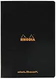 RHODIA 119166C - Quaderno Punto Metallico Nero - A4 - Puntinato Dot - 96 pagine - Carta Clairefontaine bianca 80 g/m - Copertina in carta rivestita flessibile, Resistente e impermeabile - Classic