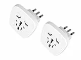 Adattatore Universale da Viaggio a Italia, Convertitore Da UK USA Cina a Spina 10A Italiana (57X57X42mm, 2 PCS)
