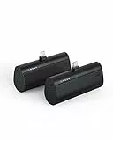 VEGER Power Bank 5000mAh 2-pezzi, PD 20W Mini Power Bank wireless, batteria esterna portatile con ricarica rapida, caricabatterie leggeri compatibili con iPhone 12/11/XR/XS/X/8/7, ecc (Nero)