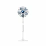 Rowenta VU5840 Turbo Silence Extreme+, Ventilatore a Piantana, Flusso fino a 80 m3/min, 4 Velocità Regolabili, 120° di Diffusione dell’aria, altezza max 1.45, Silenzioso 45 bBA, Bianco