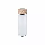 axentia Thermos con coperchio, 350 ml, bottiglia con colino da tè, in acciaio inox, bianco