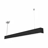 JOYINLED 30W LED Lampade a sospensione Sala da pranzo Lampada da tavolo da pranzo Lampada a sospensione per ufficio Soggiorno 120CM Lampada da ufficio Lampada a sospensione a soffitto (Nero, 4000K)