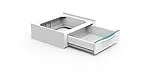 Meliconi Base Torre Extra, kit di sovrapposizione per lavatrice-asciugatrice con cassetto estraibile e cinghia di sicurezza con fibbia in metallo inclusa, made in Italy, colore bianco
