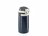 Leifheit Flip Borraccia termica 350 ml, Borraccia acciaio con chiusura ermetica e resistente al calore, Pratico thermos caffè portatile, blu