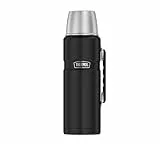 THERMOS Thermos King in acciaio inox, nero 1,2 l, thermos con bicchiere 4003.232.120 lavabile in lavastoviglie, thermos mantiene caldo 24 ore freddo per 24 ore, senza BPA