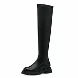 Tamaris donna Stivali, signora Stivali con piattaforma (stivali plateau),Stivali con plateau,stivali con tacco a zeppa,BLACK,39 EU