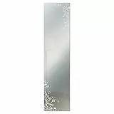 Specchio da Parete con Decorazione Flower a Filo Lucido 38x160 cm