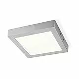 Home Sweet Home Moderno Lampada Faretti LED Ska | Quadrato | 22/22/3.6cm | Acciaio spazzolato | plafoniera realizzato in metallo | LED integrato | 15W | 1500lm | uce bianco caldo