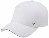 Tommy Hilfiger cap Aziendale Elevato Cappellino da Baseball, White, Taglia Unica Uomo