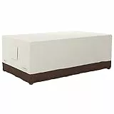 Amazon Basics - Copertura per tavolo da pranzo, 190.5x114.3x67.31 cm, Beige + Marrone Chiaro