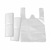 SIEBOLD 200 pz Sacchetti Trasparenti in Plastica con Manici Gilet Stile Sacchetti Buste per Spesa Nuovi Materiali riutilizzabile - 30 * 45cm