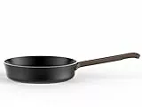 Alessi edo | PU113/20 B - Padella a Manico Lungo in Alluminio con Rivestimento Antiaderente, Manico in Acciaio Inox con Rivestimento in PVD, Marrone