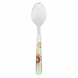 THUN, Set 8 Posate in Acciaio Inox con Decorazione Floreale Primaverile, Linea Fiori e Fantasia, cucchiaio 20 cm; coltello 22 cm; forchetta 20 cm; cucchiaino 14.5 cm