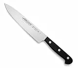 Arcos Serie Universal, Coltello da Chef Coltello da Cucina, Lama Acciaio Inossidabile NITRUM 170 mm, Manico Polioxymetilene (POM), Colore Nero