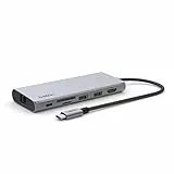 Belkin Hub USB-C, 7 in 1alimentato con porte HDMI 4K a 60 Hz, USB PD da 100 W, Ethernet 2,5 Gb, 2 USB-A e slot SD e microSD per MacBook Pro 14/16, iPad Pro 12.9/11, XPS e Surface