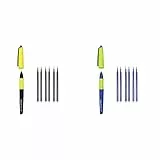 Pelikan Erase 2.0, Pack con una Penna dall'Inchiostro Nero con 6 Refill Inclusi e una Penna dall'Inchiostro Blu con 6 Refill Inclusi, Penne Cancellabili per la Scuola