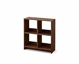 Iris Ohyama, Scaffale, Libreria a 4 scomparti, Mobile a giorno in legno, Design moderno, Soggiorno, Camera da letto, Ufficio, Corridoio - WOS-4 - Marrone