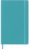 Moleskine Classic Notebook, Taccuino a Righe, Copertina Rigida e Chiusura ad Elastico, Formato Large 13 x 21 cm, Colore Azzurro Blu Reef, 240 Pagine