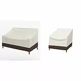 Amazon Basics 2-Seater Deep Lounge Sofa Cover & Telo di copertura sagomato per poltrona a seduta profonda da lounge, set da 2