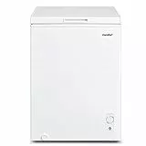COMFEE' 99L RCC100WH1(E) Congelatore a pozzetto a libera installazione con sistema di raffreddamento D+, termostato regolabile, adatto per scantinati e garage