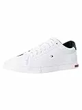 Tommy Hilfiger Essential Leather Detail Vulc, Scarpe da Ginnastica Uomo, Bianco, 43 EU