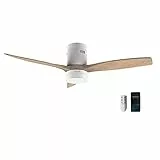 Cecotec Ventilatore da soffitto con luce e Wifi EnergySilence Aero 5600 Aqua Connected. 40 W, 52' con 3 pale, telecomando, Adatto per uso esterno, modalità winter-summer, timer