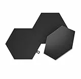 Nanoleaf Shapes Ultra Black Hexagon Expansion Pack, 3 Esagoni LED Aggiuntivi RGBW - Applique da Parete Interno Modulari, Luci Led 16M Colori WiFi, Funziona con Alexa, Sincronia Musica e Monitor