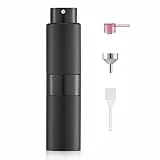 Toureal 20ml Spruzzino Profumo Ricaricabile, Vaporizzatore da Viaggio, Atomizzatore Nebulizzatore Profumo, Bottiglie Porta Profumo Spray (Nero)