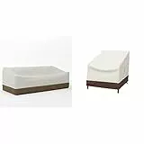 Amazon Basics Telo di copertura sagomato per poltrona a seduta profonda da lounge, set da 2 & Copertura per divano a 3 posti