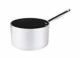 Pentole Agnelli ALSA2105S24 Linea Alluminio 5mm Platinum Casseruola Alta con 1 Manico, 24 cm, Acciaio, Argento