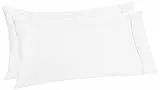 Amazon Aware - Set di federe in 100% cotone organico 300 fili 50 x 80 cm, bianco, confezione da 2 pezzi