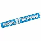 Gifts 4 All Occasions Limited SHATCHI-739 - Striscione decorativo per 21° compleanno, colore: blu, 2,7 m