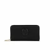 TRUSSARDI Portafoglio zip-around Amber in similpelle martellata nero 75W00311