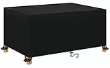 Coperture per Mobili da Giardino 160x100x75cm 600D Oxford Copertura Tavolo Sedie Esterno Telo Copri Tavoli da Terrazza Quadrato Impermeabile Anti-UV Antivento Copertura da Tavolo da Giardino