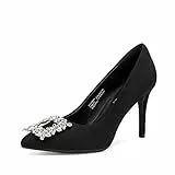 DREAM PAIRS Scarpe con Tacco da Donna Décolleté con tTacco Alto Classico Décolleté in PU Nero SDPU2206W-E Größe 41 (EUR)