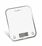 Moulinex BN5000 Optiss, Bilancia da cucina, vetro temperato resistente, funzione liquid, Bianco