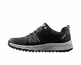Skechers Escape Plan-Endless Pursuit, Trekking Taglio Basso Donna, Bordo Rosa Caldo della Maglia di Pelle Nera, 39 EU