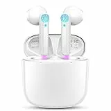 Cuffie Bluetooth, Auricolari Bluetooth 5.3, Cuffie Wireless In Ear con 4 ENC HD Mic, Cuffiette Bluetooth Riduzione Rumore Cuffie Senza Fili Stereo HiFi, 3g Ultra Leggero, Touch Control USB-C Bianco