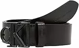 Calvin Klein Cinghia Rotonda Mono PL Lthr SM 35mm Cinture, Black, 105 Uomo