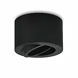 Gleonlux Faretti LED Soffitto, Faretto da Soffitto Orientabili super piatto, Faretto LED Interno Alluminio, Ø80x50mm, 230V Plafoniera rotondo,Glassato Nero,per Modulo LED, lampadina non inclusa (Nero)