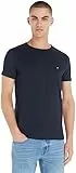 Tommy Hilfiger T-shirt Maniche Corte Uomo Core Stretch Slim Fit, Blu (Desert Sky), L