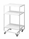 yamazaki Utility Rolling portaoggetti a 3 Livelli utilità per la casa/Bagno | Acciaio | Carrelli rotanti, Gomma Sintetica, Bianco, One Size
