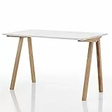 Oresteluchetta Scrivania/Computer Desk Milton, Legno, Bianco Rovere, H.76 x L.120 x P.60