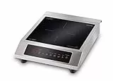 CASO ProChef 3500 Piastra di cottura portatile a induzione, 3500 Watt, 60-240 °C, modalità riscaldamento costante, timer da 24 ore, pentole fino a 26 cm, in vetroceramica e acciaio inox