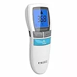 HoMedics Termometro Febbre Infrarossi No Touch, Misuratore di Temperatura Frontale Senza Contatto, Misurazione Istantanea in 1 Secondo, Display LCD di Facile Lettura, Allarme Febbre, Modalità Notte